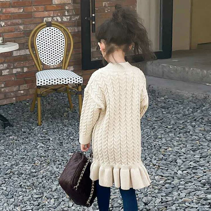 楽天市場】キッズ ニットワンピース 子供服 女の子 ベビー服 長袖 