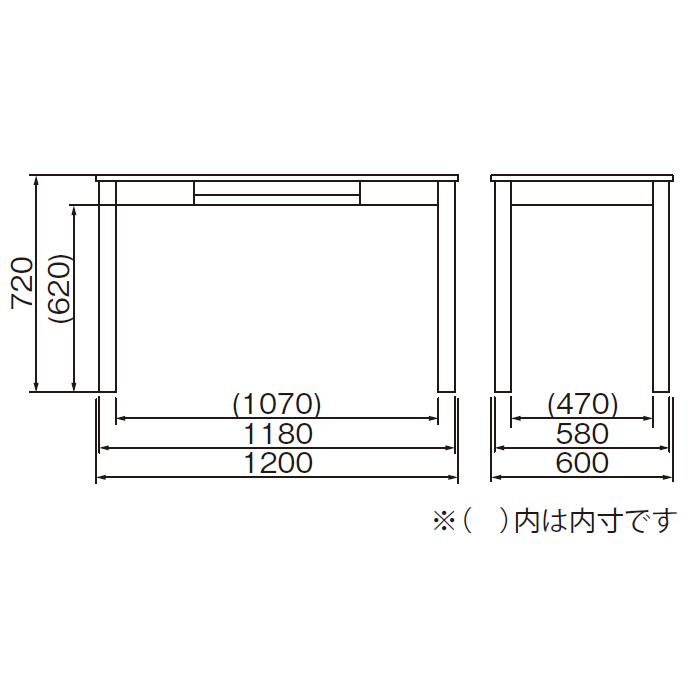 デスク 組立式 SD-637 幅1200x奥行600x高さ720mm 桜屋工業 | A-Tal Interior