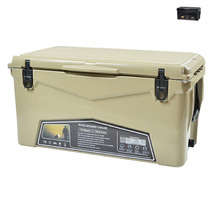 楽天市場】クーラーボックス ICE AGE cooler 75QT 70.9L 幅84x奥行45x 