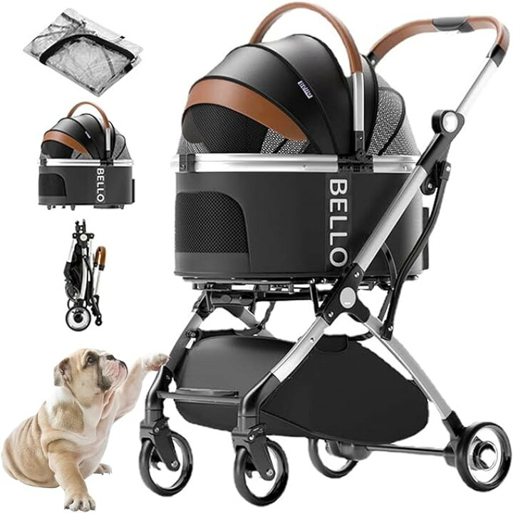 楽天市場】3-in-1 高級犬/猫ベビーカー、 ポータブルジョガートラベル 