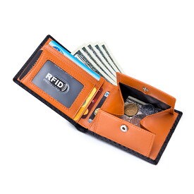 ＼レビュー評価★4.75／ 本革 二つ折り 大容量 折り畳み財布 スキミング防止機能付き 二つ折り財布 シンプル コンパクト 定期入れ カード入れ ポイント消化 ギフト プレゼント