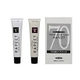 イリヤコスメティクス ラピート クリームヘアカラー 1・2剤 各60g×3組 70 自然な黒色