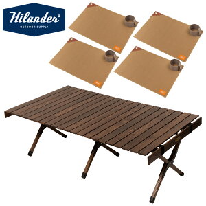 Hilander(�n�C�����_�[) �y�����ȃZ�b�g�z�E�b�h���[���g�b�v�e�[�u�� �\���b�h�t�B�[�� 130×70+�����`�����}�b�g4�� 130×70cm HCJ-054+HCE-001