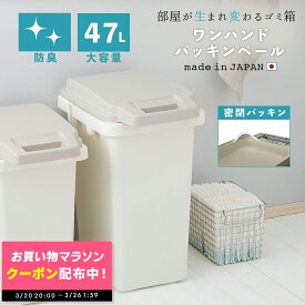 【期間限定クーポン配布中!! 〜3/26 1:59】ゴミ箱 ふた付き 47リットル 47L におい漏れ防止 パッキン 大容量 新生児 赤ちゃん オムツ フタ付き ロック付き ダストボックス リビング キッチン 生ごみ