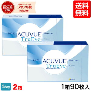 【送料無料】ワンデーアキュビュートゥルーアイ90枚パック 2箱セット コンタクトレンズ 1日使い捨て(ワンデー トゥルーアイ アキュビュー ジョンソン・エンド・ジョンソン / クリアレンズ 1dayタイプ)