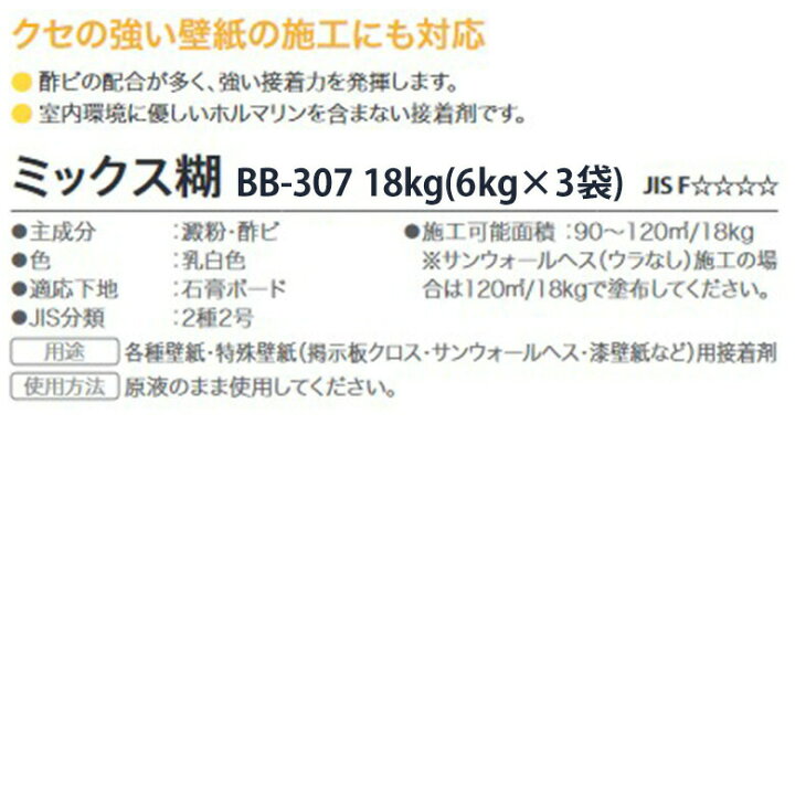 楽天市場 サンゲツ ミックス糊 18kg 壁用 原液タイプ糊 各種壁紙 特殊壁紙 掲示板クロス サンウォールヘス 漆壁紙 接着剤 307 アットdeco アットデコ