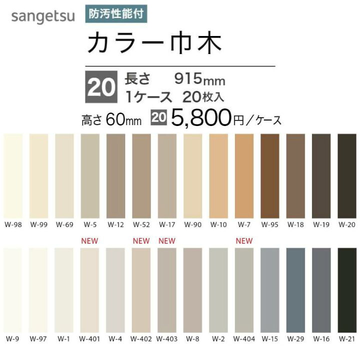 楽天市場】【平日12時までなら即日出荷可】NEW!カラー巾木 サンゲツ 