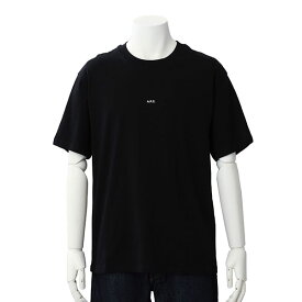 アーペーセー A.P.C. Tシャツ カットソー トップス ロゴ入り プリント 半袖 クルーネック XLサイズ メンズ LZZ ブランド ブラック 黒 H26929