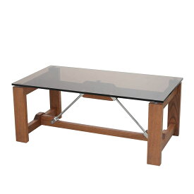 センターテーブル リビングテーブル ガラステーブル ダルトン "WRIGHT" コーヒー テーブル 100×52cm アンバー 木製 北欧 モダン