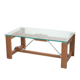 センターテーブル リビングテーブル ガラステーブル ダルトン "WRIGHT" コーヒー テーブル 100×52cm クリア 木製 北欧 モダン