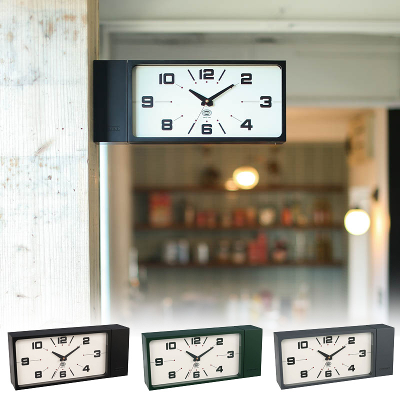 住空間に取り入れやすいおしゃれな長方形のダブルフェイス。 ウォールクロック 両面時計 両面表示 壁掛け時計 ダルトン ダブル フェイス クロック レクタングル 長方形 シンプル レトロ モダン インダストリアル