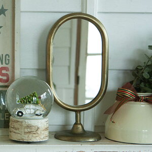 卓上ミラー 鏡 ダルトン テーブル トップ ミラー オーバル H19-0111 楕円形 ゴールド アンティーク調 レトロ