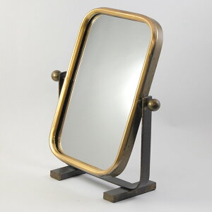 卓上ミラー 鏡 ダルトン テーブル トップ ミラー レクタングル H19-0114 角型 角度調整 ゴールド アンティーク調 レトロ