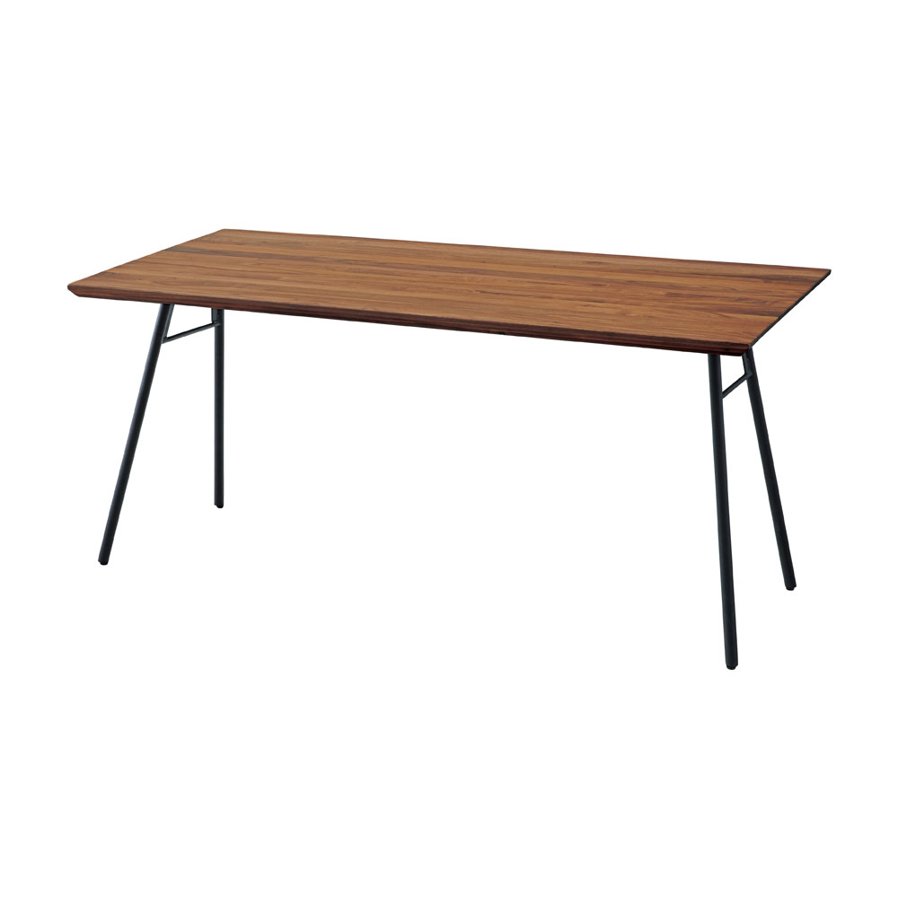 ダイニングテーブル ウォールナット 天然木 無垢材 150×80cm スチール脚Ａタイプ 長方形 ４人用 北欧 シンプル モダン