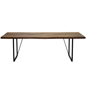 ダイニングテーブル 210cm 天然木 ウォールナット無垢材 一枚板風 Nordic ノルディック スチール脚・木脚選択可