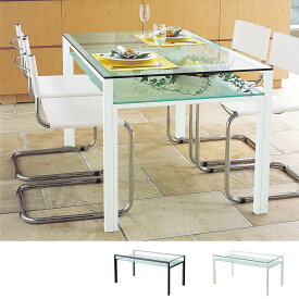 ダイニングテーブル ガラス製 DT-ダイニングテーブル　W1500タイプ(天板クリアー・棚板フロスト) 日本製