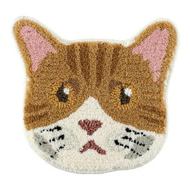マット チェアパッド チェアマット スミノエ NEKOKAO ネコカオ チャシロ 猫柄 日本製 洗える 防ダニ すべり止め 床暖房対応