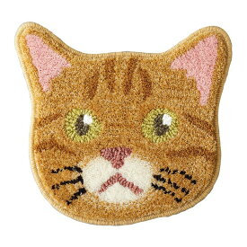 マット チェアパッド チェアマット スミノエ NEKOKAO ネコカオ チャトラ 猫柄 日本製 洗える 防ダニ すべり止め 床暖房対応