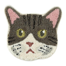 マット チェアパッド チェアマット スミノエ NEKOKAO ネコカオ キジシロ 猫柄 日本製 洗える 防ダニ すべり止め 床暖房対応