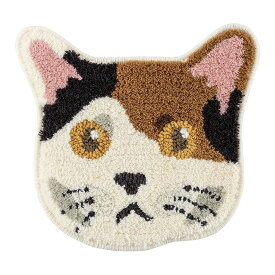 マット チェアパッド チェアマット スミノエ NEKOKAO ネコカオ ミケ 猫柄 日本製 洗える 防ダニ すべり止め 床暖房対応