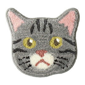マット チェアパッド チェアマット スミノエ NEKOKAO ネコカオ サバトラ 猫柄 日本製 洗える 防ダニ すべり止め 床暖房対応