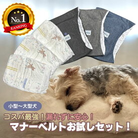 【楽天1位】 【ランキング7冠達成！】犬用 マナーベルト スタートセット 〜 コスパ最強 お試し用 紙おむつ付き 紙おむつセット 〜 漏れない 安心 介護 老犬介護 お出かけ 留守番 ドッグカフェ 老犬 シニア犬 人間用紙おむつ