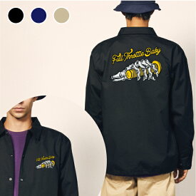 Full Throttle Baly フルスロットコーチジャケット ドクロ スカル バイカー バイク アメ車 アメカジ 秋物 冬物 防寒 イエロー