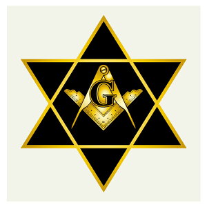 六芒星 コンパス ステッカー 120×128ミリ フリーメイソン シール 車用 パソコン用 スーツケース用