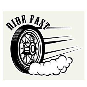 RIDE FAST �o�[���i�E�g �X�e�b�J�[ �o�C�J�[ �A���� 91×113�~�� �V�[�� �o�C�N �ԗp�X�e�b�J�[