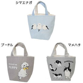 保冷 保温 トートバッグ シマエナガ プードル まめはち 猫 キャット アニマル【送料無料 メール便】クーラーバッグ ランチトート ランチバッグ 遠足 行楽 アウトドアに お弁当入れ ペットボトル ホルダー 水筒カバー ペットボトル ケース 犬ネコ