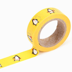 マスキングテープ ペンギン Penguin イエロー【メール便対応可能】 動物 アニマル ラッピング プレゼントに 年賀状 手紙 レター クラフト 手作り雑貨に マステ
