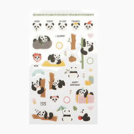 デイリー ステッカー 33 Panda パンダ 【送料込み クリックポスト】ステッカーシール アニマル 動物 デコ ステーショナリー 文具 手紙 レター ポチ袋に
