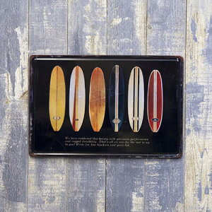 アンティーク メタル エンボス メタル プレート サーフボード SURF BOARDS 【クリックポスト 対応可能】ワーゲン バス アイアン プレート ブリキ看板 ティンプレート ティンサイン サインプレ