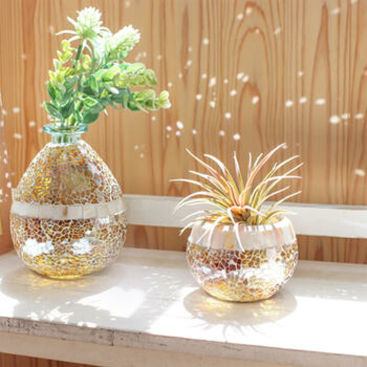 楽天市場】モザイク フラワー ベース 花瓶〈 マーメイドオパール 