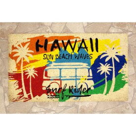 コイヤー マット 玄関マット ハワイ サン ウェーブ ビーチ〈Hawaii Sun Beach Waves〉70cm×40cm 【送料無料】ヤシの木 ワーゲンバス ココナッツ ヤシ ナンバープレート ハワイアン雑貨 インテリア雑貨 アメリカン雑貨