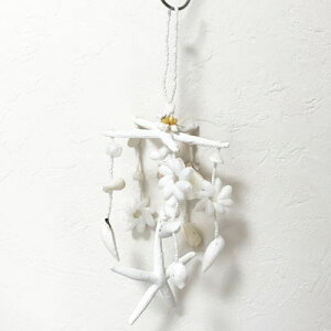 ヒトデとバブルシェルのチャイム ティアレ 〈ホワイト〉風鈴 ハワイアン雑貨 ハワイアン インテリアに オーナメント