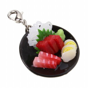 食品サンプル屋さんの3wayアクセサリー(刺身三点盛り:中トロ)食品サンプル スマホ スマートフォン ガラケー iPhone Android 雑貨 食べ物 イヤホンジャック ストラップ