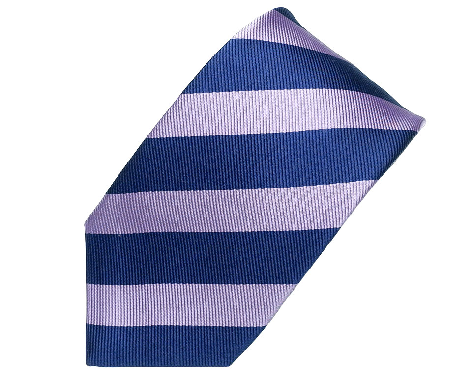 ネクタイ　二段縞　紺×藤色　富士桜工房 | 富士桜工房