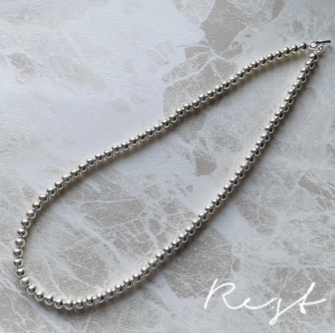 楽天市場】Re:st 6mm silver peal necklace 50cm シルバーパール