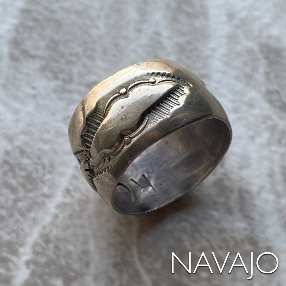 楽天市場】Navajo ring #１３ Indian jewelry ナバホ族 スタンプ