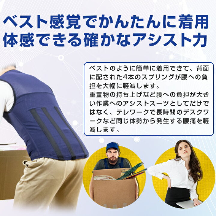 楽天市場 作業アシストウェア 送料無料 アシストベスト Taschel タスケル アシスト 腰痛軽減 腰痛対策 作業補助 男女兼用 日本製 アトリエk