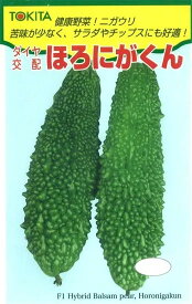 ゴーヤ 種 ほろにがくん トキタ 種 苗 おいしい 種類 家庭菜園 プロ向け 大袋 小袋 農家 セレクト 果長22-25cm 苦みが少なく サラダでも食べられる サラダ向け 生食可 苦味控えめ にがうり 苦瓜 トキタ種苗 ゴーヤ苗 家庭菜園用 プロ向け種 農家向け種 苦みが少ない