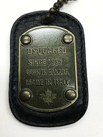 DSQUARED2 プレートネックレス レザーアンティークゴールド