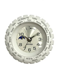 ATOP WORLD TIME ALARM CLOCK ホワイト×シルバー