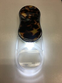 べっ甲柄3倍LEDルーペ＆メガネ型3倍ペンダントルーペセット