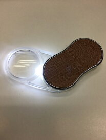 ブラウン クロコダイル型押3倍LEDルーペ＆メガネ型3倍ペンダントルーペセット