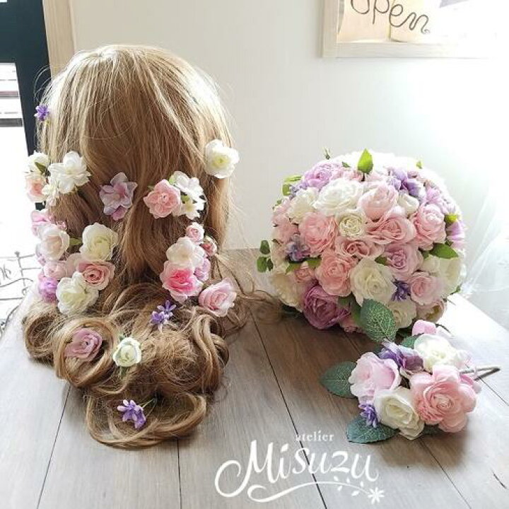楽天市場】*misuzu* 061 ピンク・ホワイト・ラベンダー花冠かパーツ 