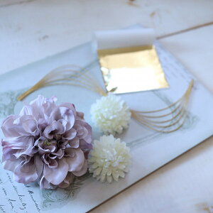 髪飾り 成人式 前撮り ダリア 3色 金箔シート 水引 七五三 和装 袴ヘア 200