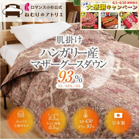 【抽選で豪華景品プレゼント！レビューキャンペーン】【レビューでカバープレゼント中】ダウンケット 増量 ロマンス小杉 羽毛肌掛け布団 春 秋 夏 マザーグース ダウン93% 0.3kg 0.5kg 日本製 DP430 日本製 側生地 綿100％ 肌布団 グース 薄手 綿 100％ 肌掛け 肌掛け布団