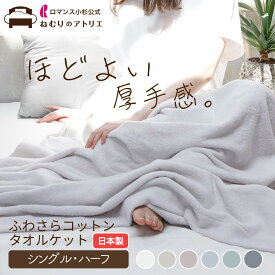 【楽天1位】 日本製 タオルケット シングル 厚手 日本製 ハーフケット 厚手 タオル地 タオルケット ハーフサイズ 膝掛け お昼寝 ケット 保育園 おしゃれ スローケット ソファ シンプル 綿 綿100％